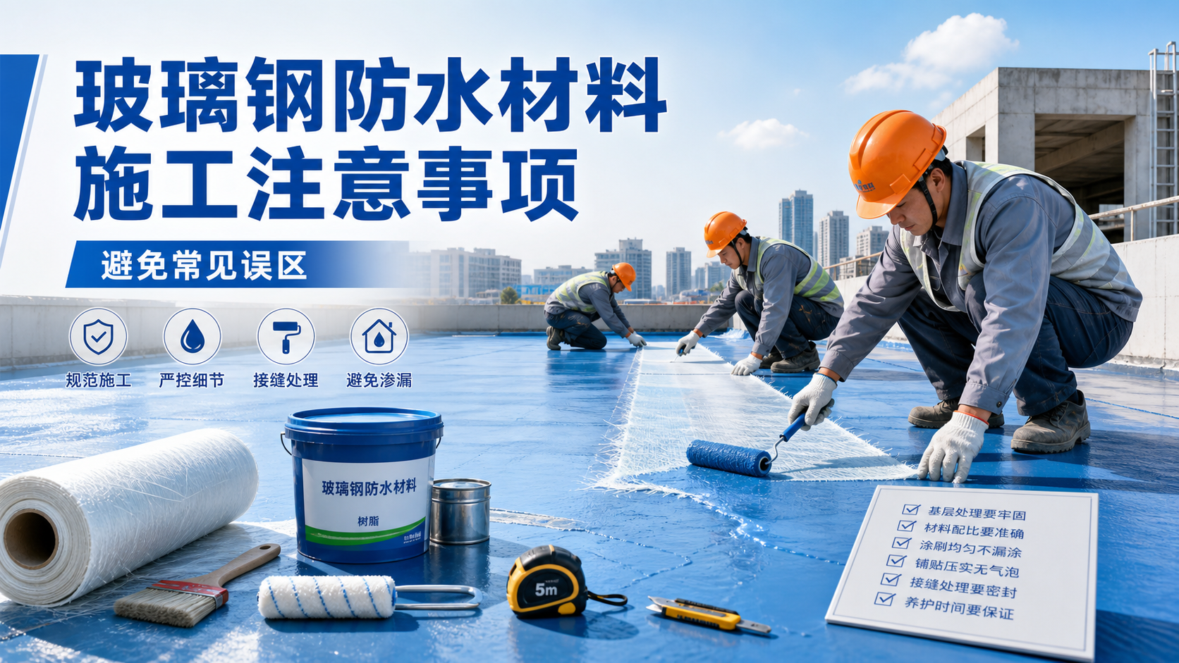 玻璃钢防水材料施工注意事项，避免常见误区 开封 版